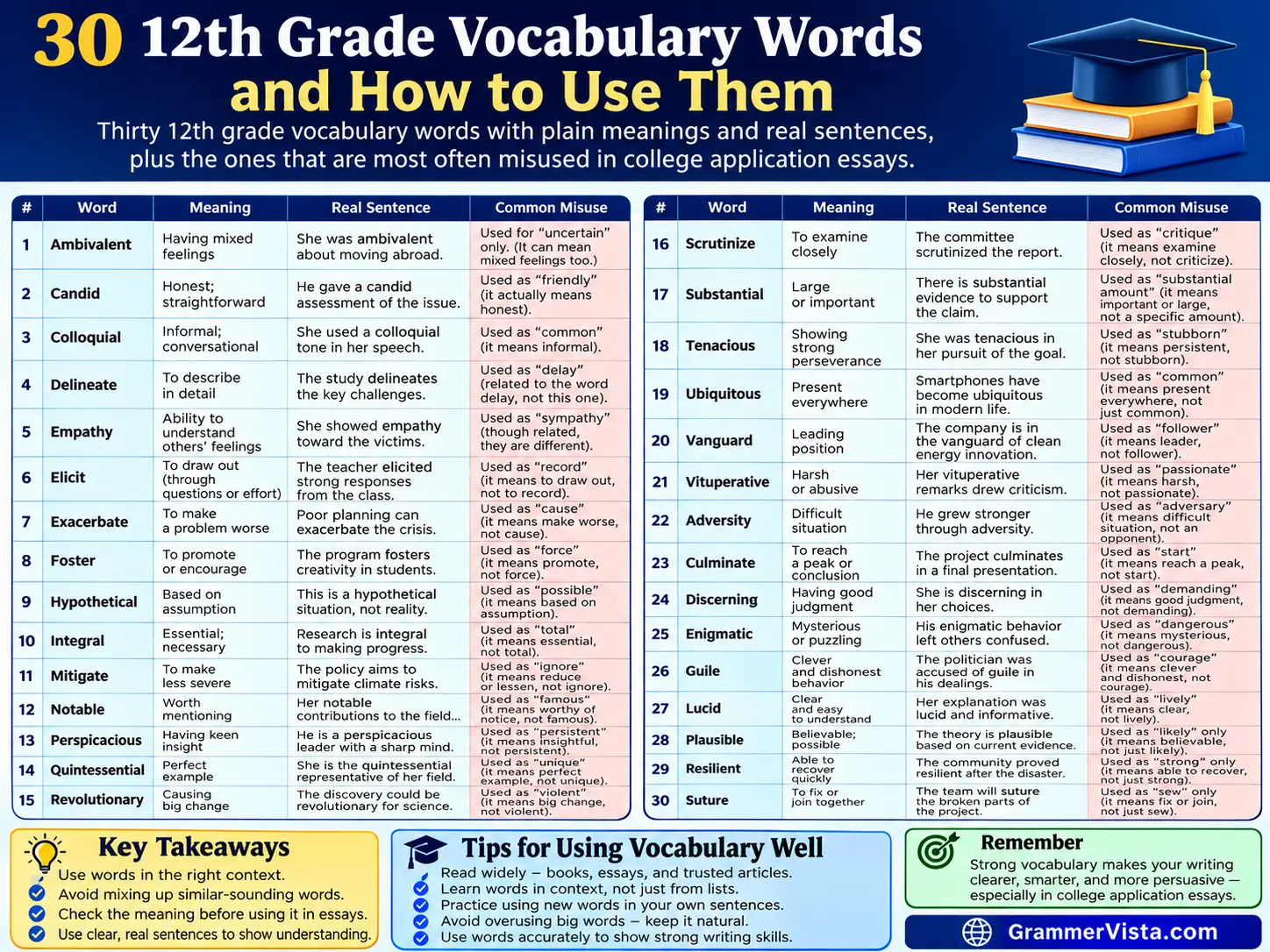 30 12th Grade Vocabulary Words and How to Use Them
